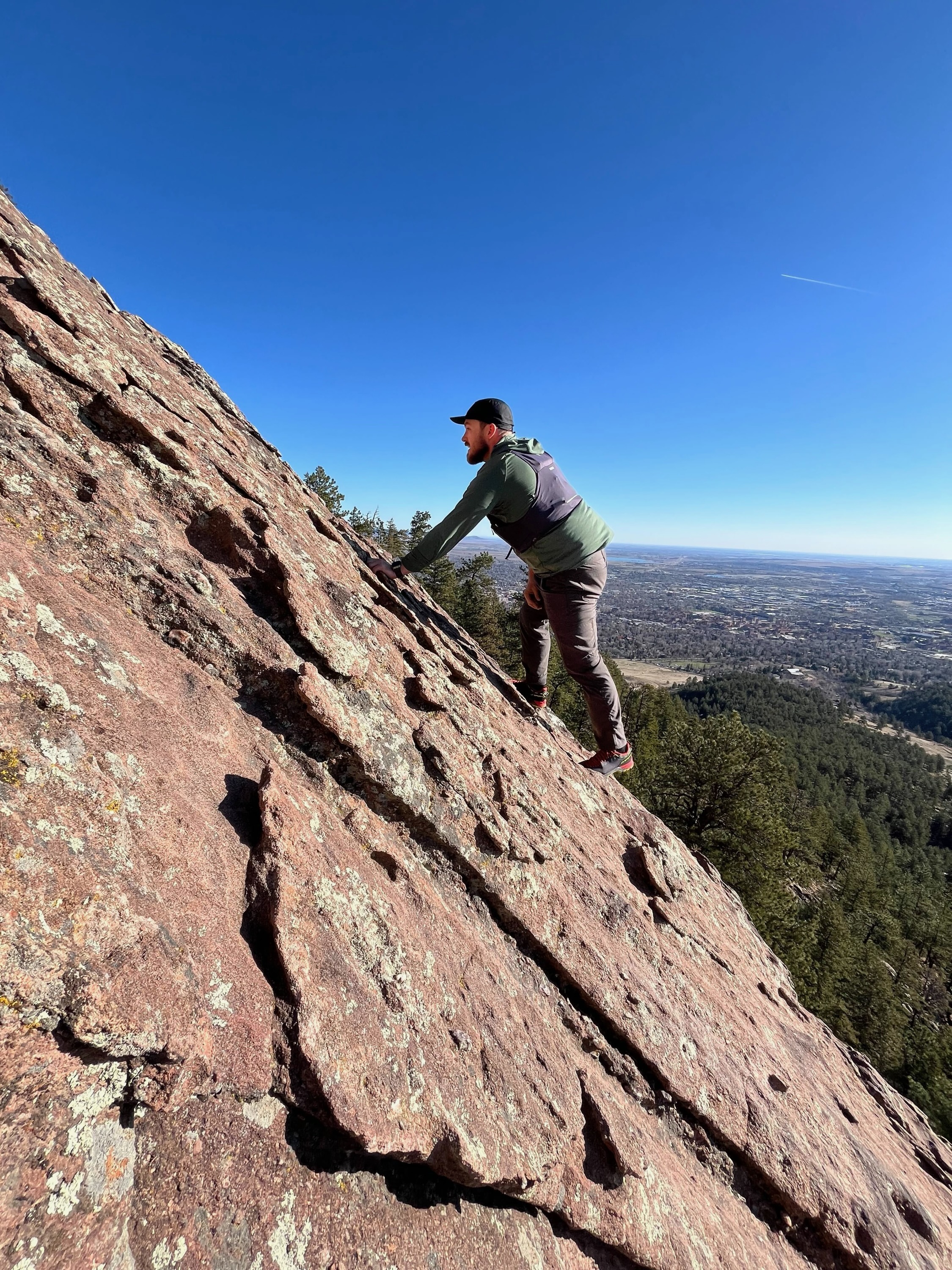 Blake working his way up the slab. Taken April 2024